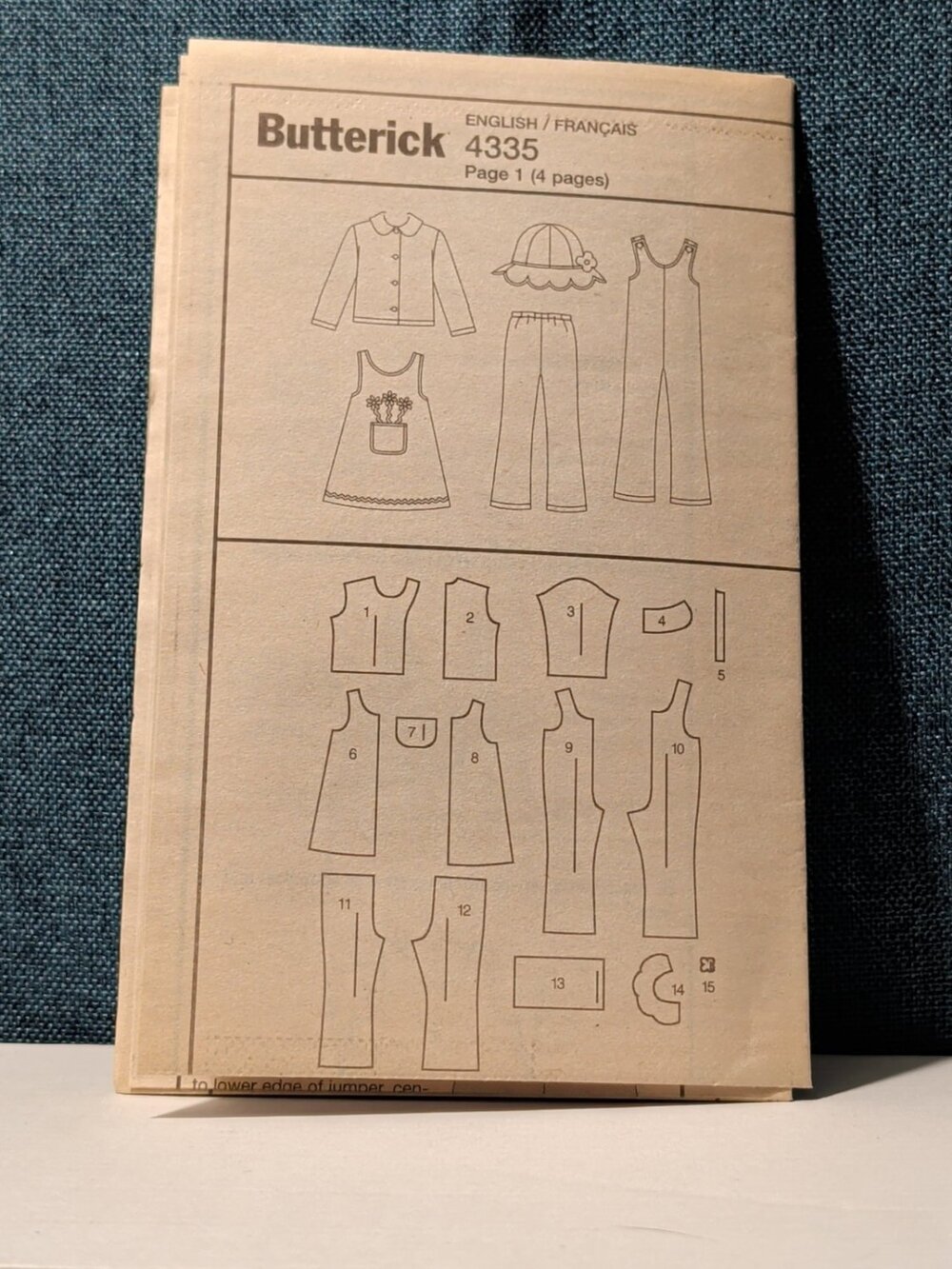 Butterick B4335 Pattern 2004 Girls 5-PC Wardrobe Jacket Jumper Pants Hat UNCUT - Picture 6 of 16